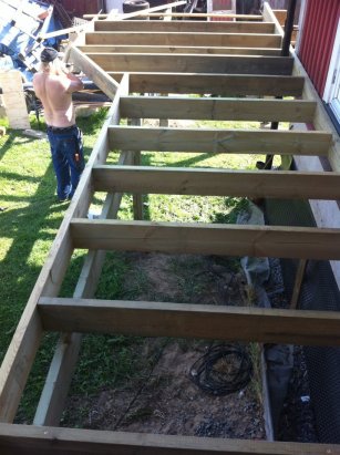 Veranda being built