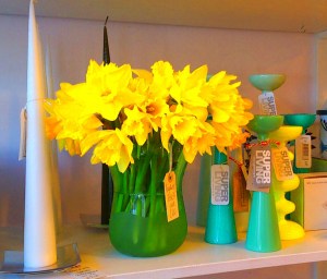 Spring, Daffodils in Aqua vase!
