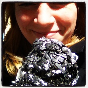 Enjoying a soft vanilla ice cream with salty liquorice sprinklers