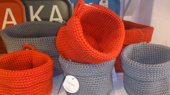 Small baskets by Danish Zone, good for everything, make up, bread, keys anything at all really!