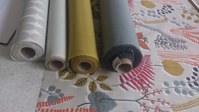 Botanik in Red, Slat in Light Grey, Mustard, Nature, Vilma in Nature